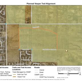 The new Vesper Trail will be built on Gunbarrel Hill northeast of Boulder and will be accessible from the East Boulder - Gunbarrel Trail