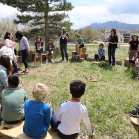 Crest View Elementary students at the Habitat and the Nest