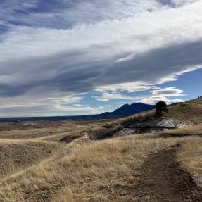 The new North Sky Trail under a partially cloudy sky