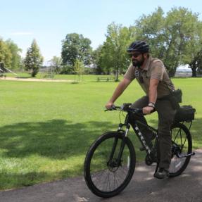 Boulder Parks and Recreation Ranger bicycling