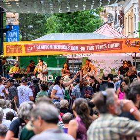 Musical band performing on the Pearl Street Mall