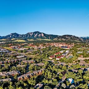 Boulder Colorado panorama as viewed from above