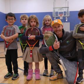 Youth participate in the Gonzo tennis class at East Boulder Community Center